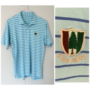 B DRADDY Men’s Pine Valley Pima Cotton Blend Golf Polo in Blue Stripe